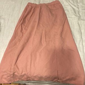 Pink mid length skirt